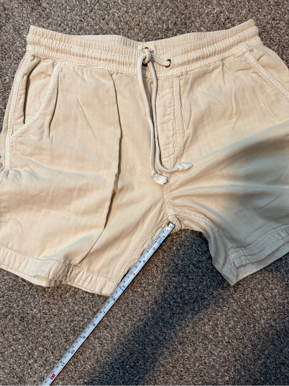 Marine Layer Cream Saturday Drawstring Shorts - Picture 5 of 6